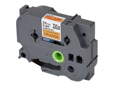 Лента Brother P-Touch TZE, 24mm черно върху неоново оранжево - TZEB51 - 5