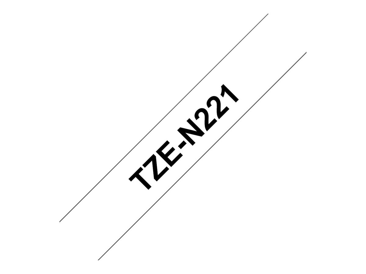 Лента за етикетни принтери Brother TZe-N221, 9mm x 8m, черно върху бяло, нелеминирана - TZEN221 - 2