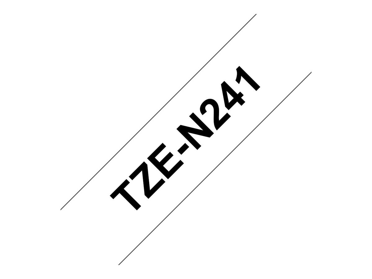 Лента Brother P-Touch TZE-N241, 18mm x 8m, черно на бяло, нeламинирана - TZEN241 - 2