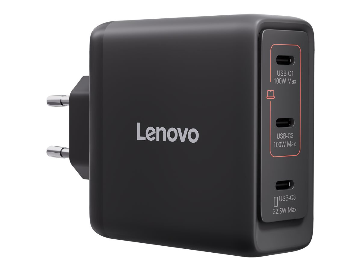 Захранване Lenovo Multi-port USB-C GaN, 100W, 3x USB-C, EU - 40AW100BEU - 1