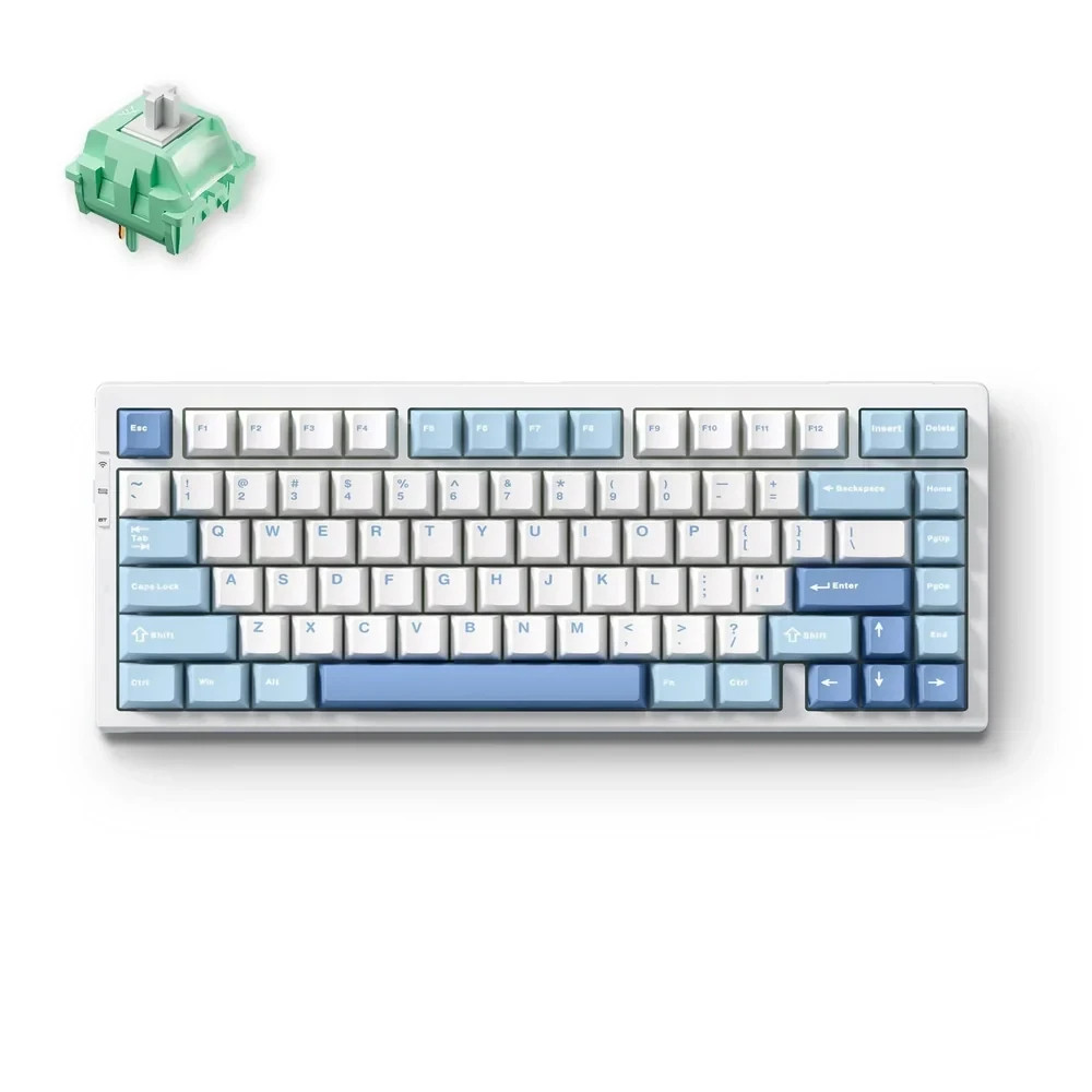 Bluetooth механична нископрофилна геймърска клавиатура MCHOSE G75 Pro, 75% Layout, Tofu Switch v2 Linear, Hot-Swappable, RGB, US English, Безжична 2.4GHz/Bluetooth/USB - G75-4A - 1