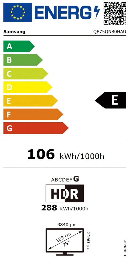 Телевизор Samsung QN80H, 75" 4K UHD QLED Mini LED 100Hz, Tizen Smart TV, DVB-T2/C/S2 - QE75QN80HAUXXH - 6