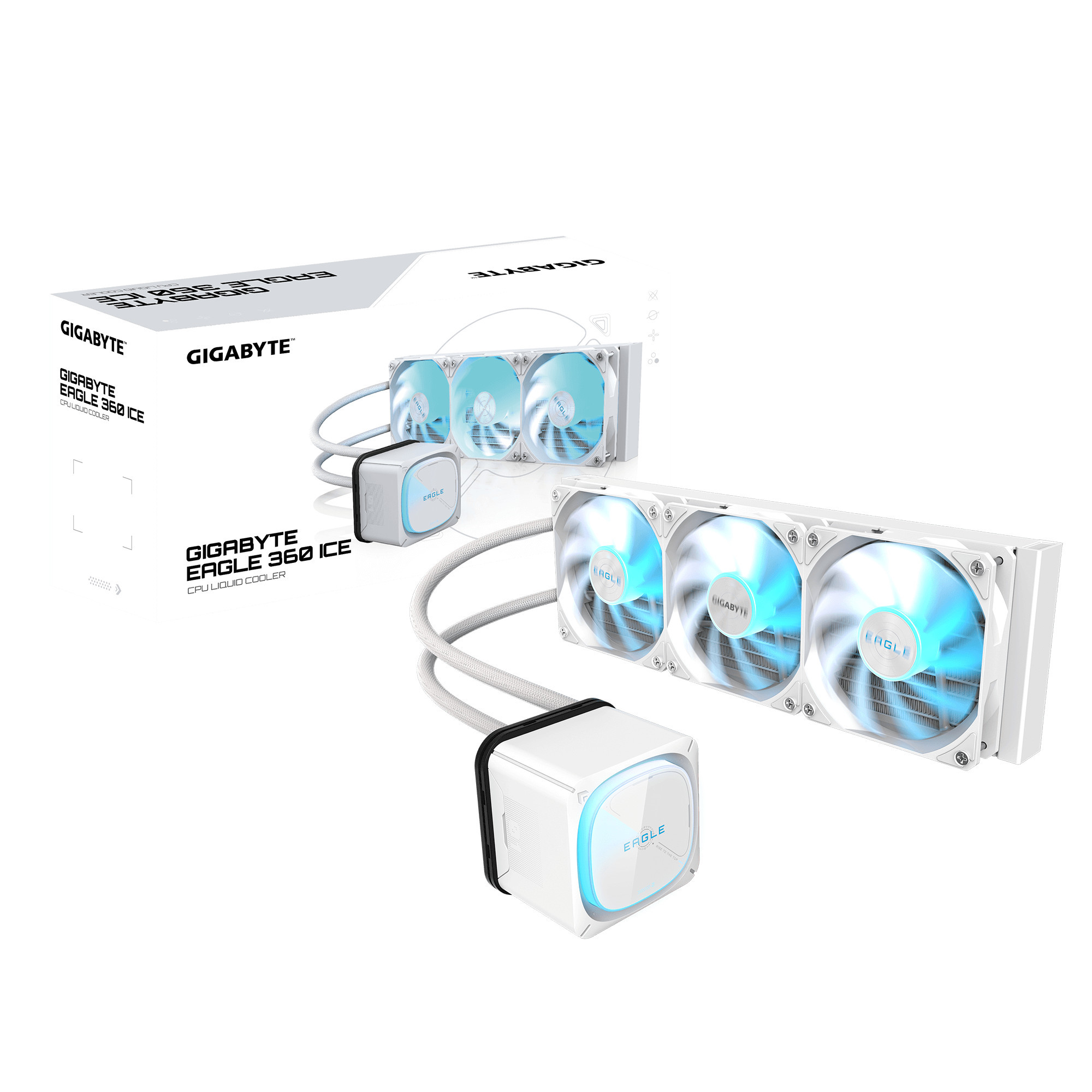Водно охлаждане за процесор Gigabyte EAGLE 360 ICE, 3x120mm, ARGB, AM4/AM5/LGA1200/1700/1851 - GP-GIGABYTE EAGLE 360I - 1
