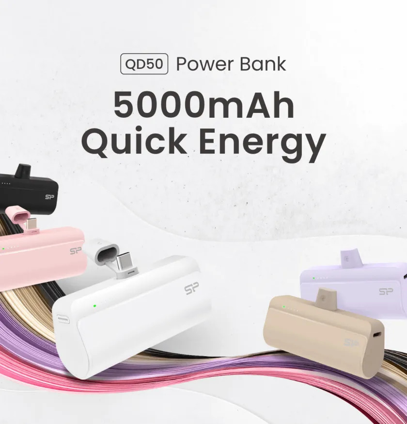 Външна батерия Silicon Power QD50, 5000mAh USB-C, Лилав - SP5K0MAPBKQD500U - 2
