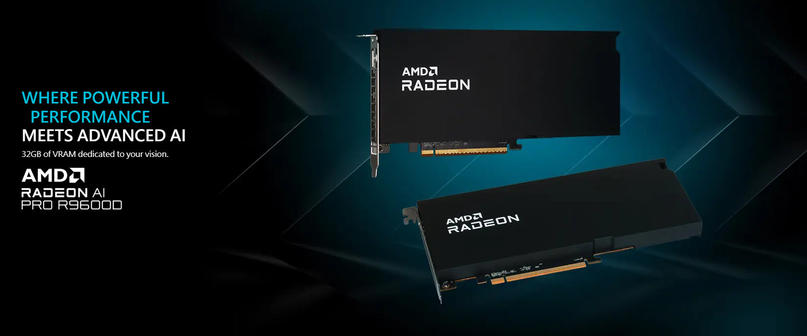 Видео карта PowerColor Radeon AI PRO R9600D, 32GB GDDR6 256-bit PCIe 5.0 - AI PRO R9600D 32G-P - 2