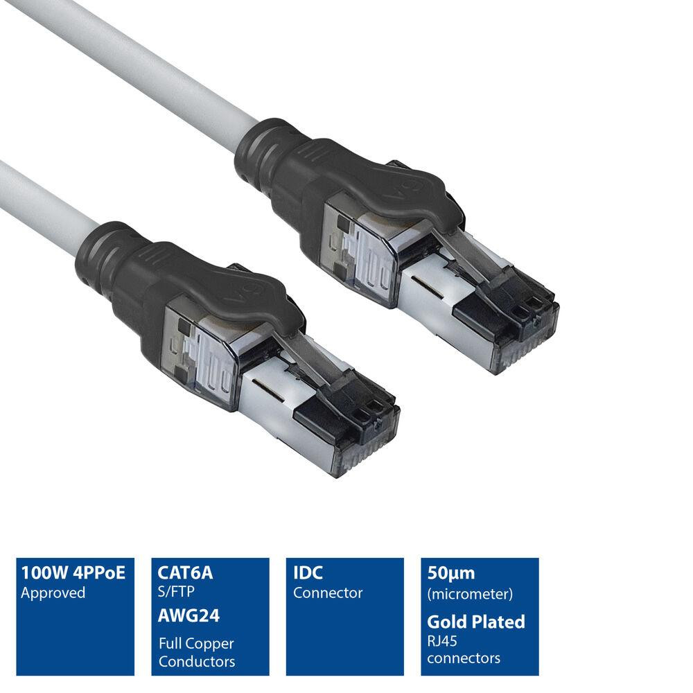 Мрежов пач кабел ACT S/FTP, CAT6A, RJ-45, PoE++ 100W, 1.5 m - IB8600 - 2