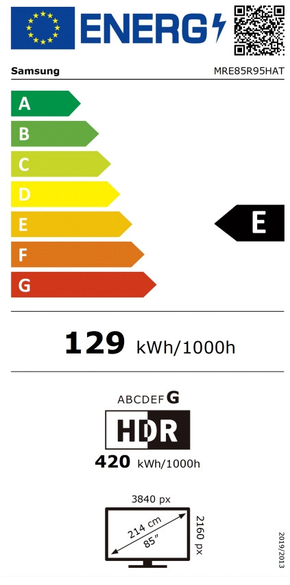 Телевизор Samsung Micro RGB MRE95R85H, 85" 4K UHD, Smart TV Tizen, 100Hz, VRR, Wi-Fi, Dolby Atmos, Bixby - MRE85R95HATXXH - 6