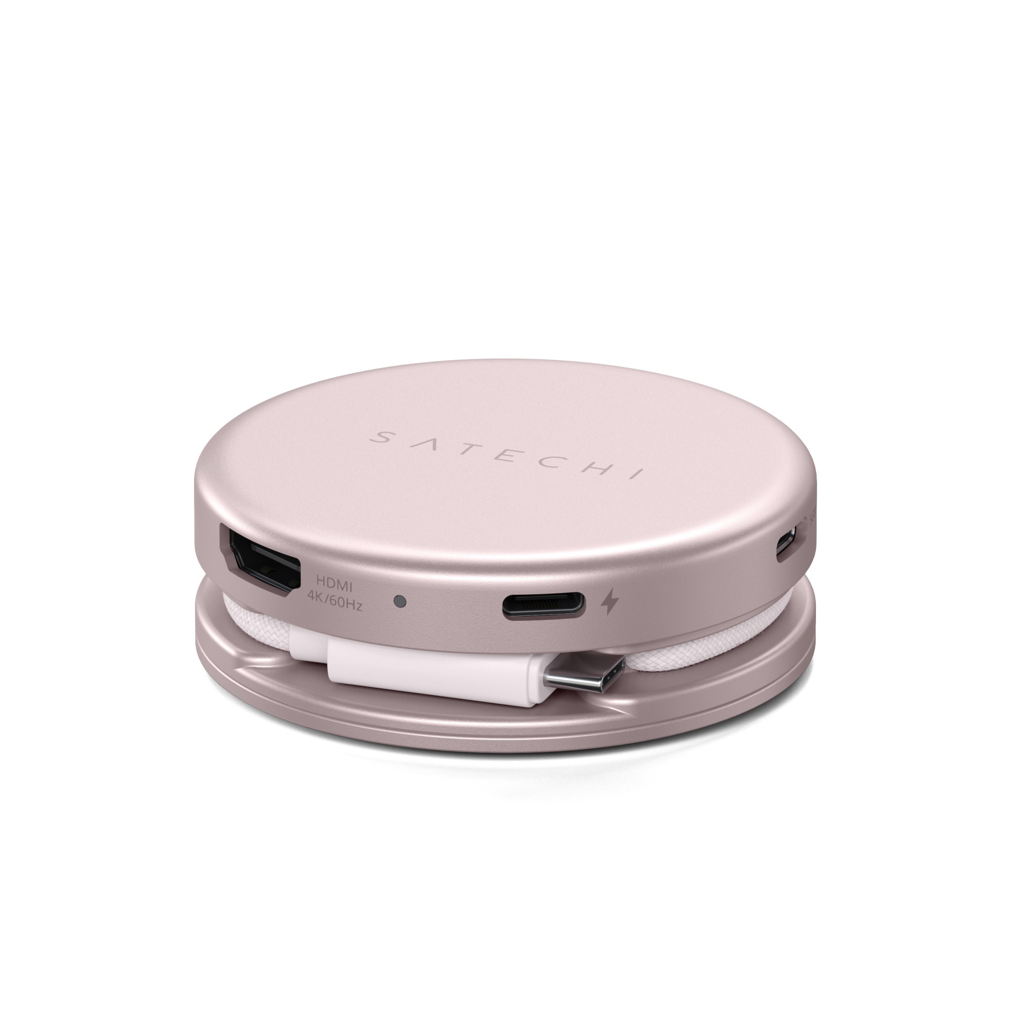 Докинг станция Satechi OntheGo 5-in-1, 1x HDMI 4K 60Hz, 1x USB-C 5Gbps, 1x USB-A 3.0 5Gbps, 1x USB-C PD 60W, четец за SD карти, Blush - ST-POTG5P - 11