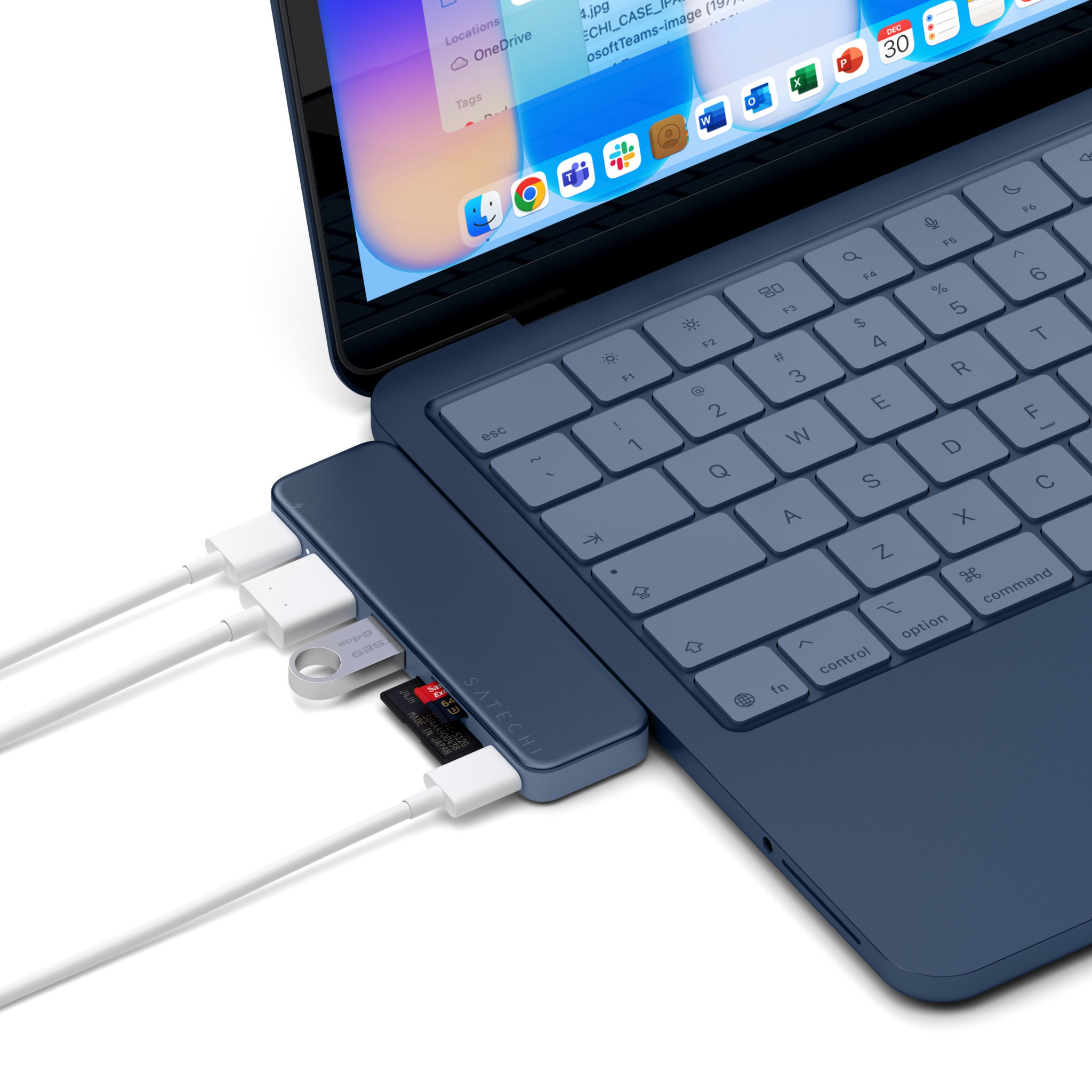 Докинг станция Satechi Snap, 1x HDMI 4K 60Hz, 1x USB-C 5Gbps, 1x USB-A 3.0 5Gbps, 1x USB-C PD, четец за microSD/SD карти, Indigo - ST-HUSNB - 5