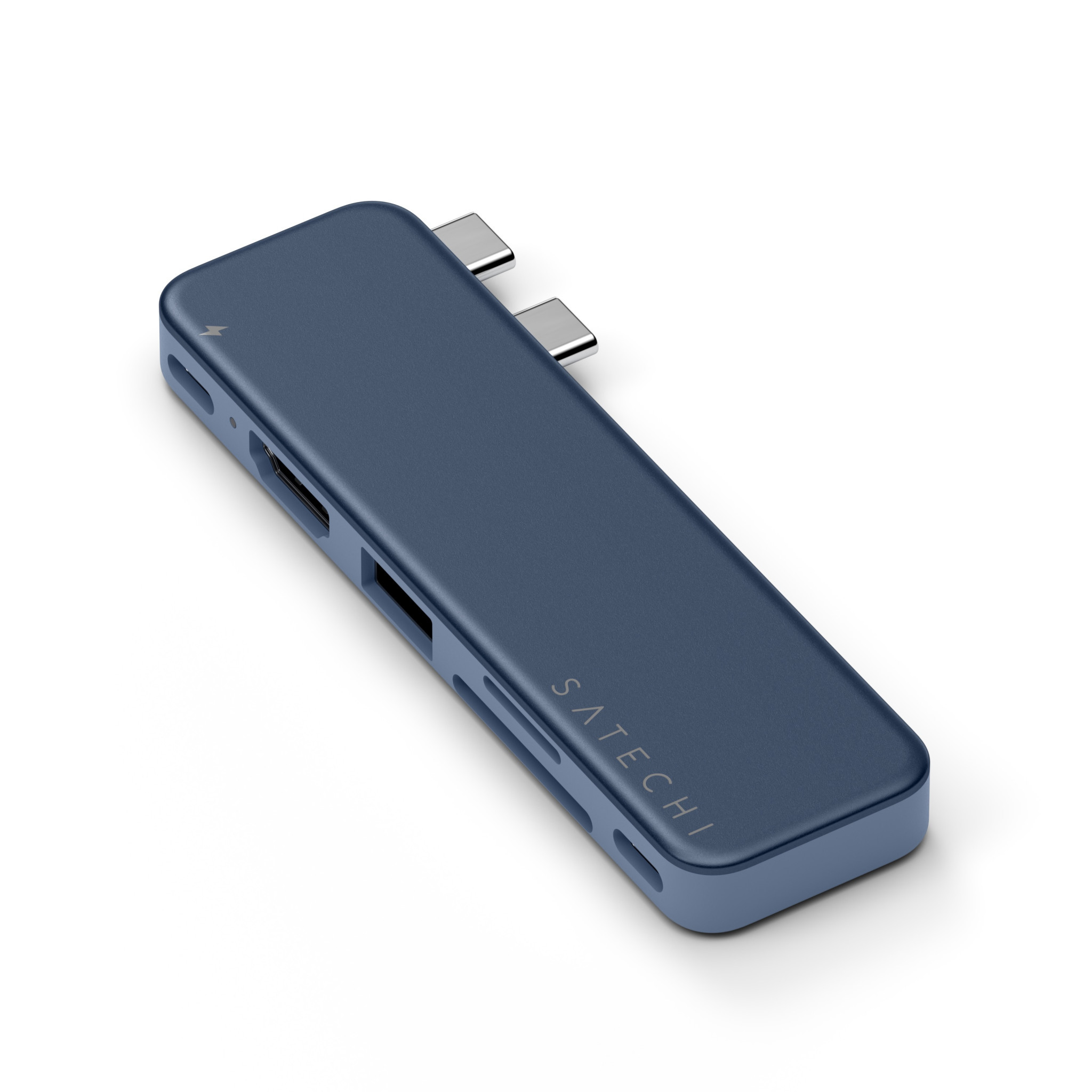 Докинг станция Satechi Snap, 1x HDMI 4K 60Hz, 1x USB-C 5Gbps, 1x USB-A 3.0 5Gbps, 1x USB-C PD, четец за microSD/SD карти, Indigo - ST-HUSNB - 11