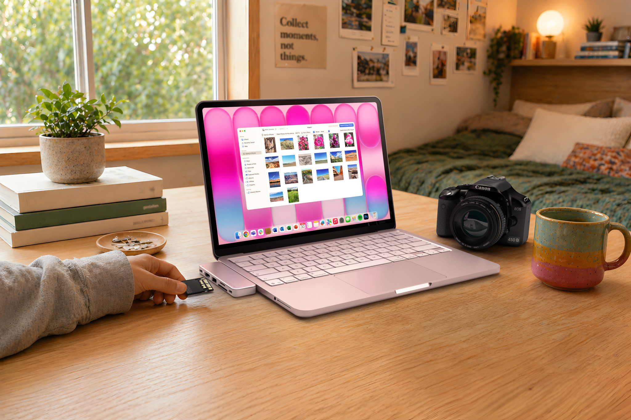 Докинг станция Satechi Snap, USB-C, HDMI 4K 60Hz, USB-C 5Gbps, USB-A 3.0 5Gbps, USB-C PD, microSD/SD четец, Blush - ST-HUSNP - 2