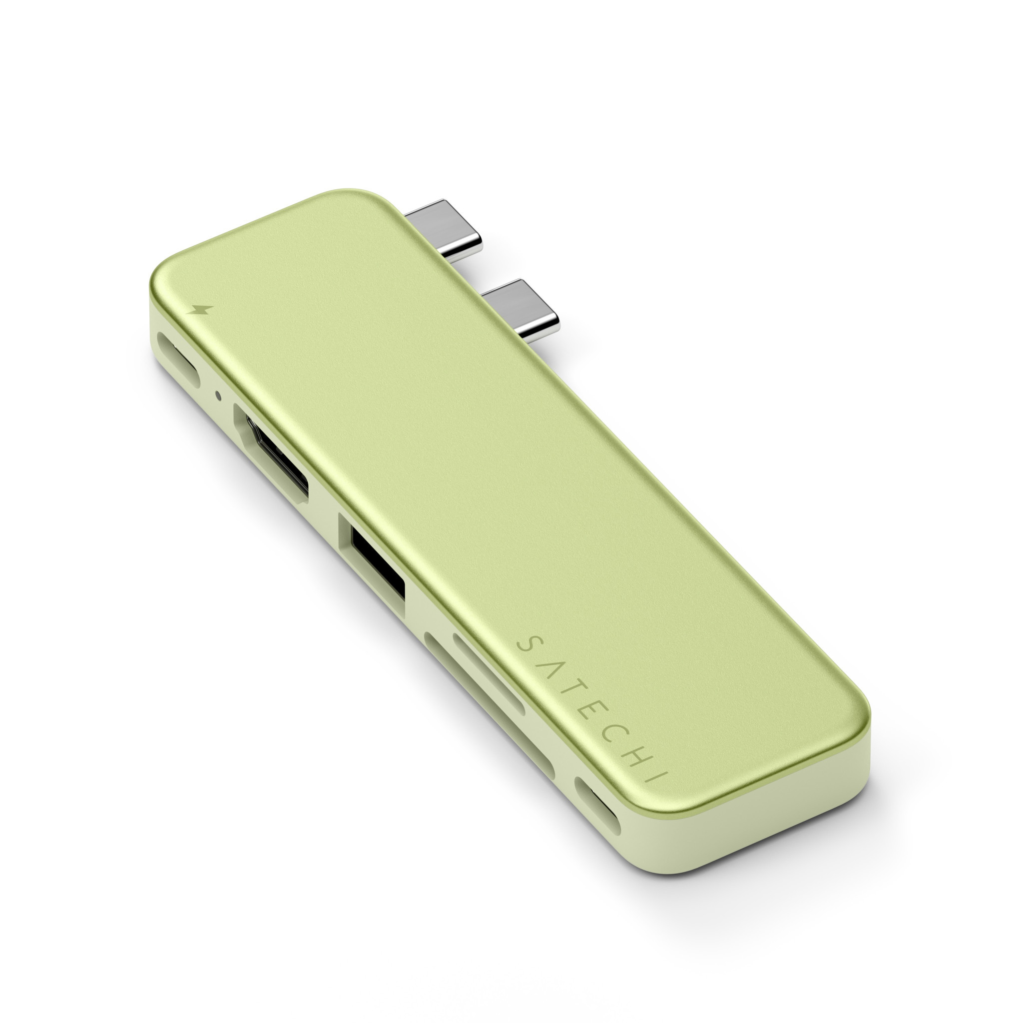 Докинг станция Satechi USB-C Snap Hub, 1x HDMI 4K 60Hz, 1x USB-C 5 Gbps, 1x USB-A 3.0 5 Gbps, 1x USB-C PD, 1x microSD, 1x SD, Citrus - ST-HUSNY - 8