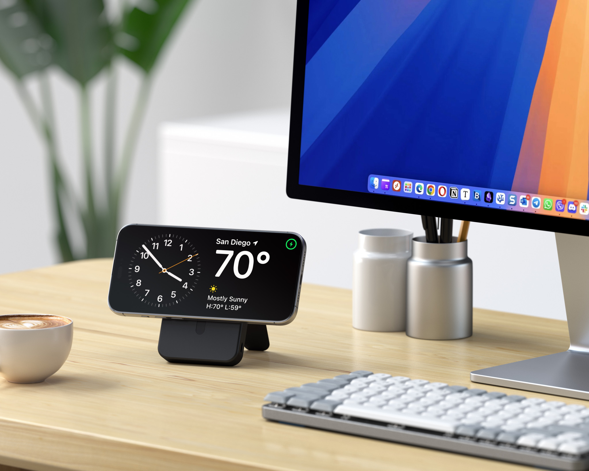 Външна батерия Satechi Qi2 Magnetic with Stand, 10000mAh, магнитна безжична зареждане Qi2, със стойка, черна - ST-B10Q2SK - 2