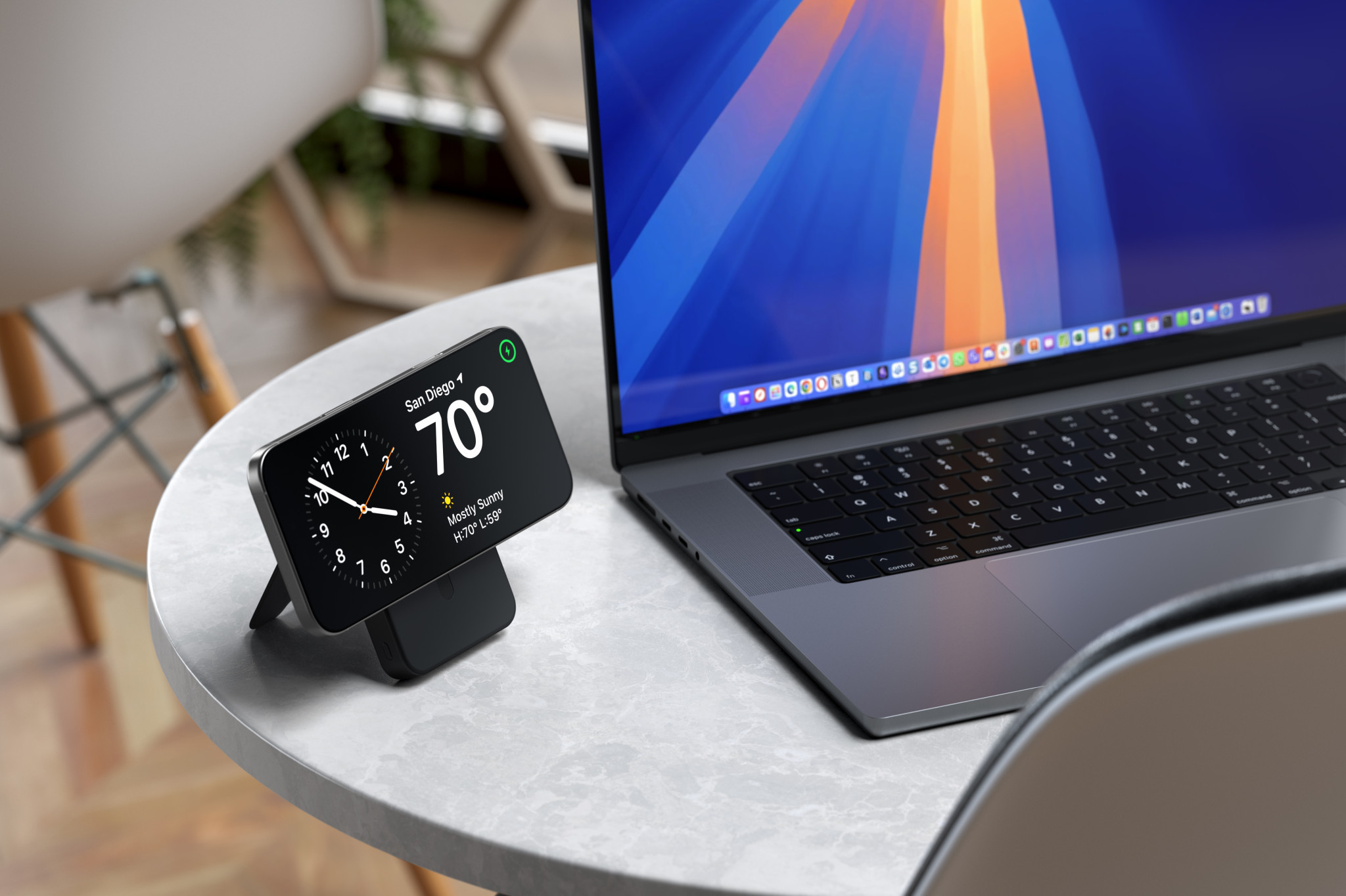 Външна батерия Satechi Qi2 Magnetic with Stand, 10000mAh, магнитна безжична зареждане Qi2, със стойка, черна - ST-B10Q2SK - 3