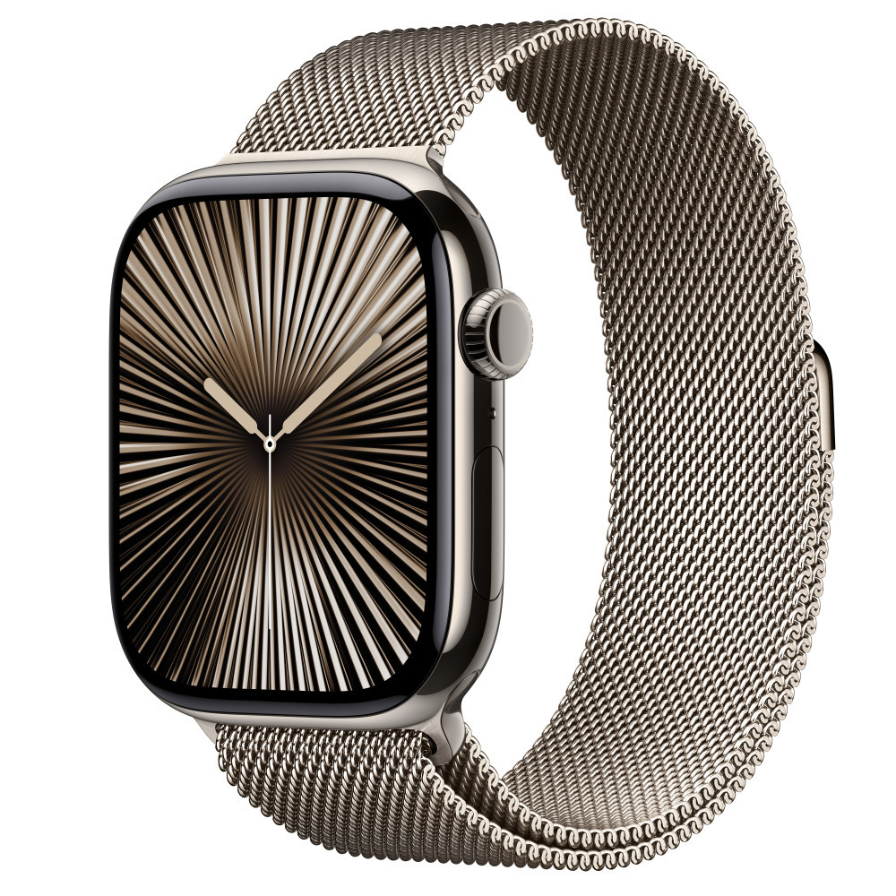 Смарт часовник Apple Watch Series 10 Cellular, 46mm Natural Titanium Case, Natural Milanese Loop, размер M/L - MWYC3QC/A - 1