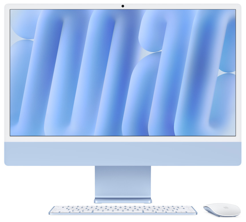 Компютър Apple iMac 24, 24" 4.5K Retina, Apple M1 8-core CPU, 8-core GPU, 16GB, 256GB SSD, macOS Big Sur - MWV13ZE/A - 1