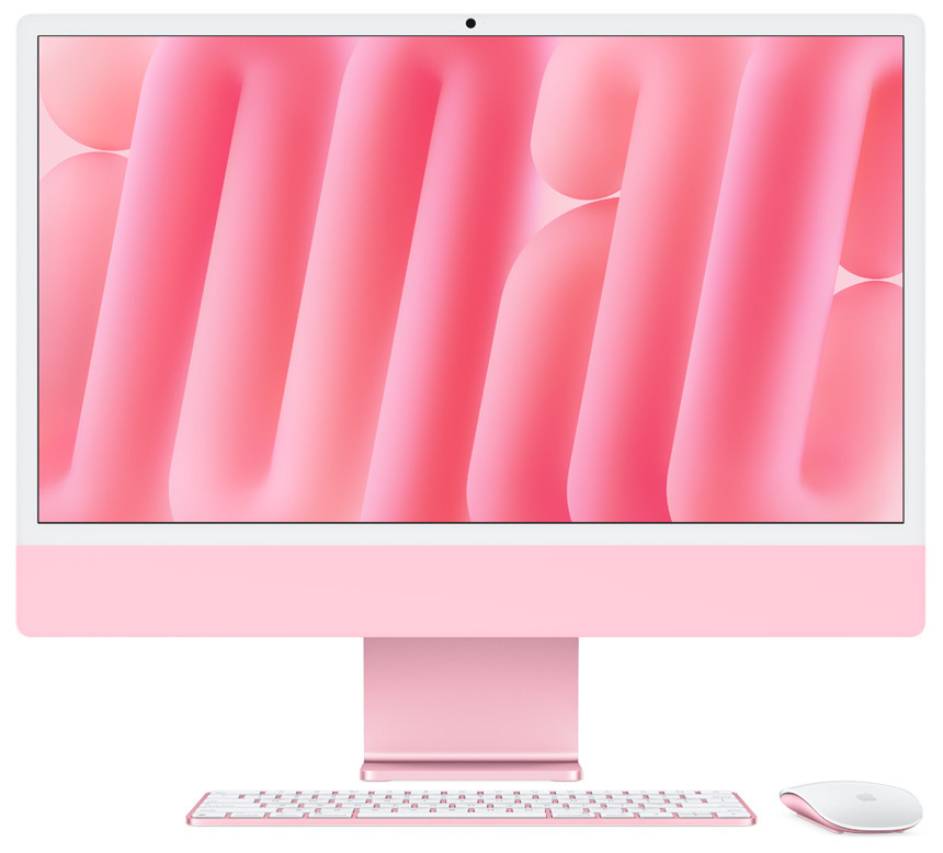 Компютър All-in-One Apple iMac 24, 24" 4.5K Retina, Apple M1 8-core CPU, 8-core GPU, 16GB, 256GB SSD, macOS, Pink - mwug3ze/a - 1