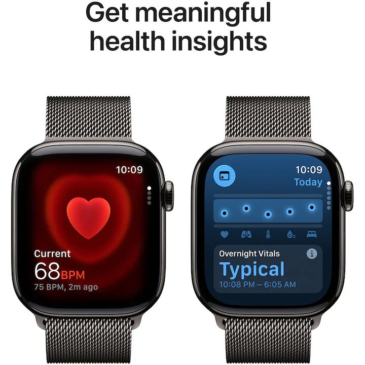 Смарт часовник Apple Watch Series 11 Cellular, 46mm Slate Titanium Case, Slate Milanese Loop, размер S/M - MFD34MP/A - 4