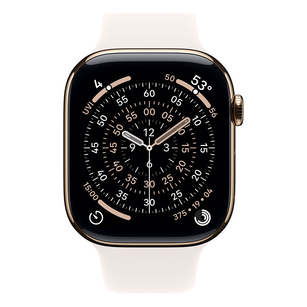 Смарт часовник Apple Watch Series 11 Cellular, 46mm, Gold Titanium корпус, Light Blush Sport Band, размер M/L - MFD64MP/A - 2