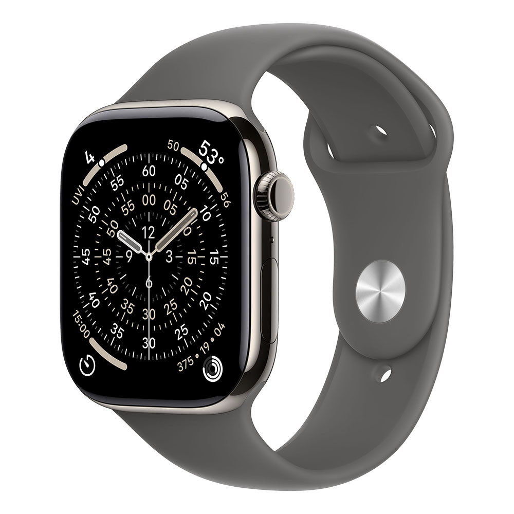 Смарт часовник Apple Watch Series 11 Cellular, 46mm, Natural Titanium Case, Stone Grey Sport Band, M/L - MFCX4MP/A - 1
