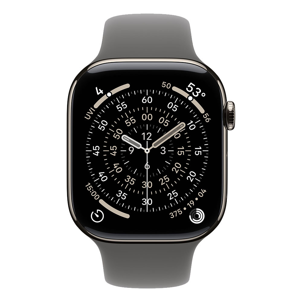 Смарт часовник Apple Watch Series 11 Cellular, 46mm, Natural Titanium Case, Stone Grey Sport Band, M/L - MFCX4MP/A - 2