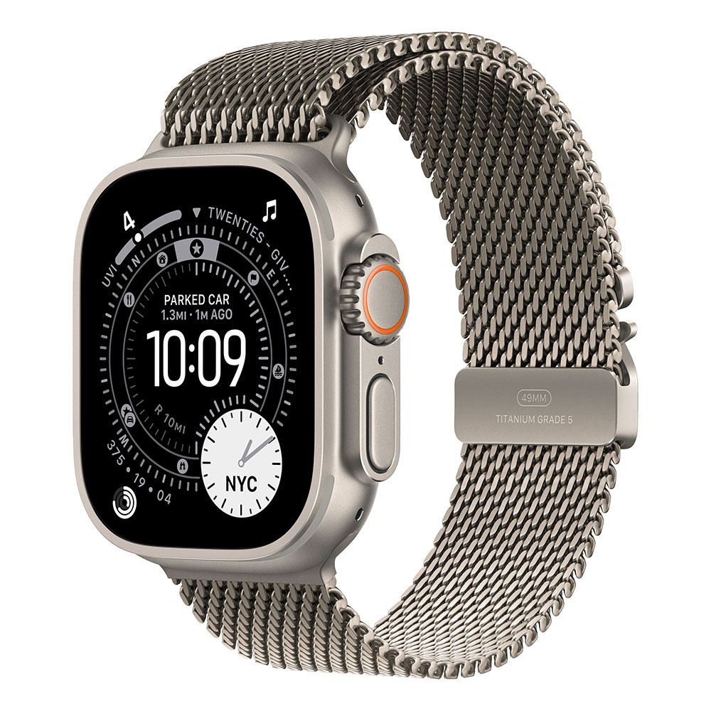 Смарт часовник Apple Watch Ultra 3, 49mm Natural Titanium, Cellular, Natural Titanium Milanese Loop - Small - MEWW4QC/A - 1