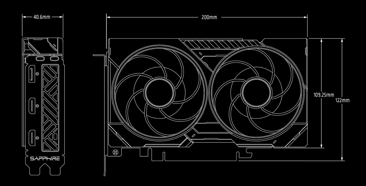 Видео карта SAPPHIRE PULSE Radeon RX 9060 OC Gaming, 8GB GDDR6 128-bit, PCI Express 5.0 x16 - 11351-14-10G - 8