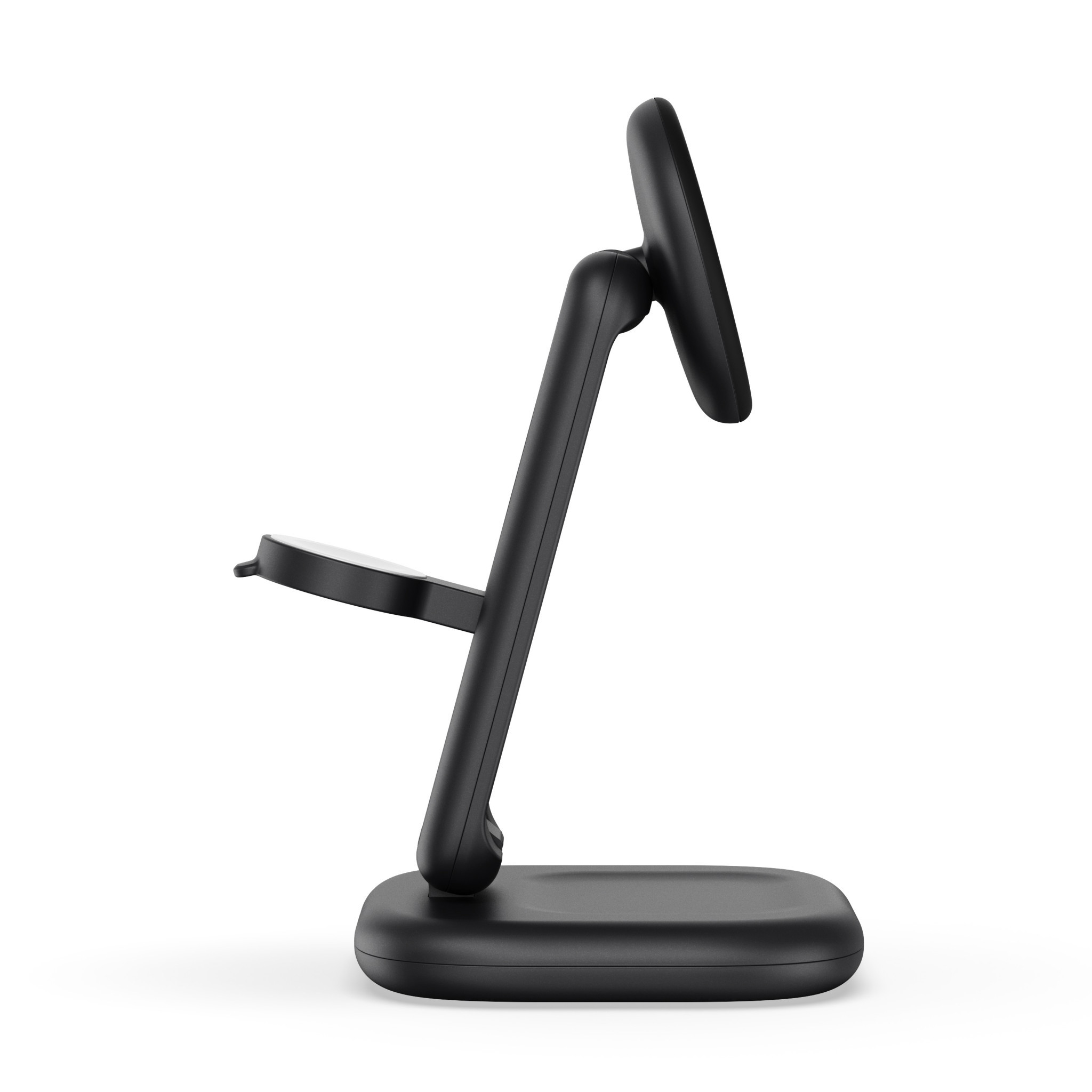 Безжично зарядно Satechi 3-in-1 Foldable Qi2, 25W, сгъваема стойка за телефон, часовник и слушалки, Space Black - ST-Q25F31C-EA - 11