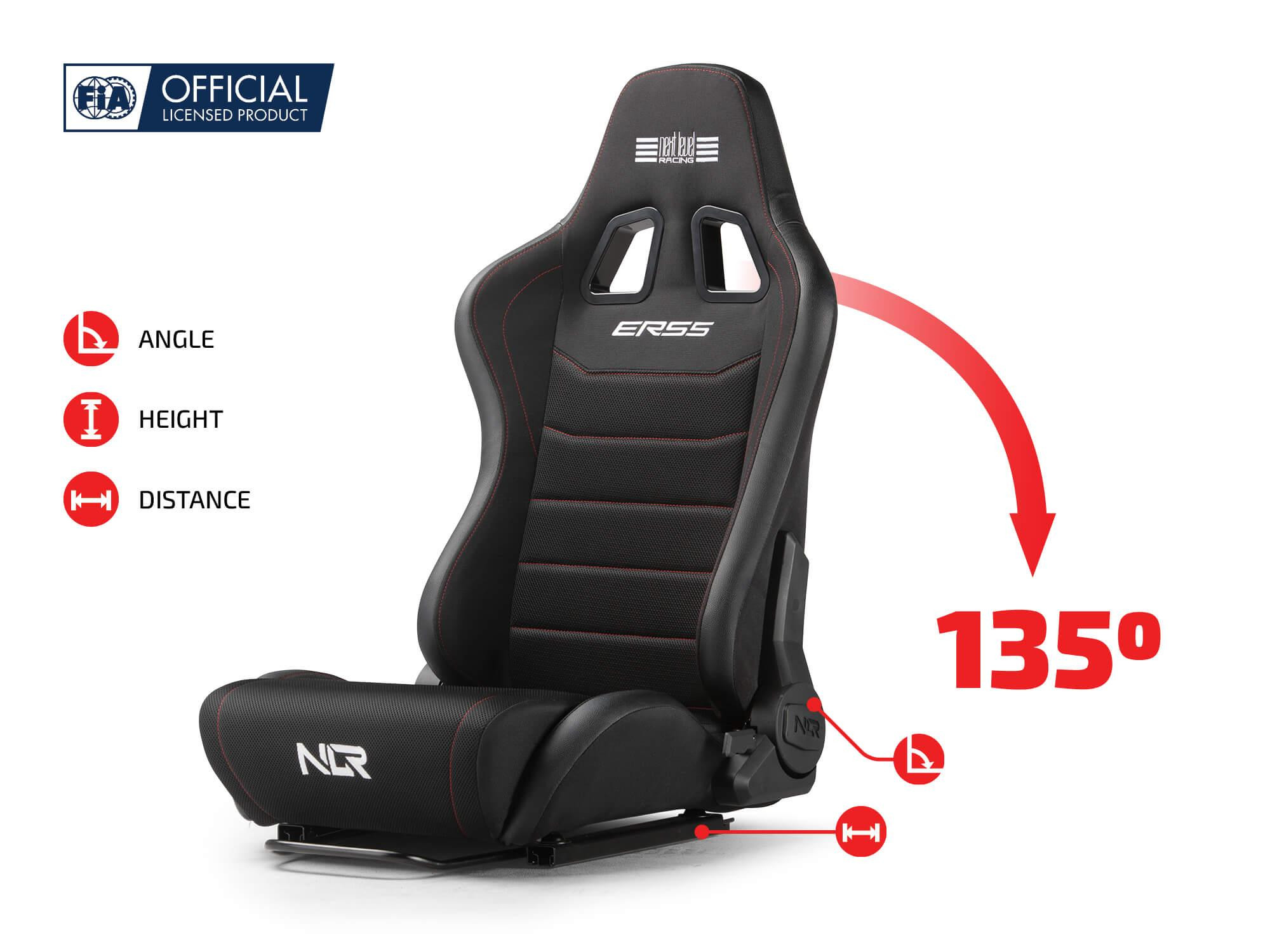 Геймърска седалка за симулационни кокпити Next Level Racing ERS5 Elite Reclining Seat, текстил и SimAero Mesh, универсален, до 150kg - NLR-E056 - 6