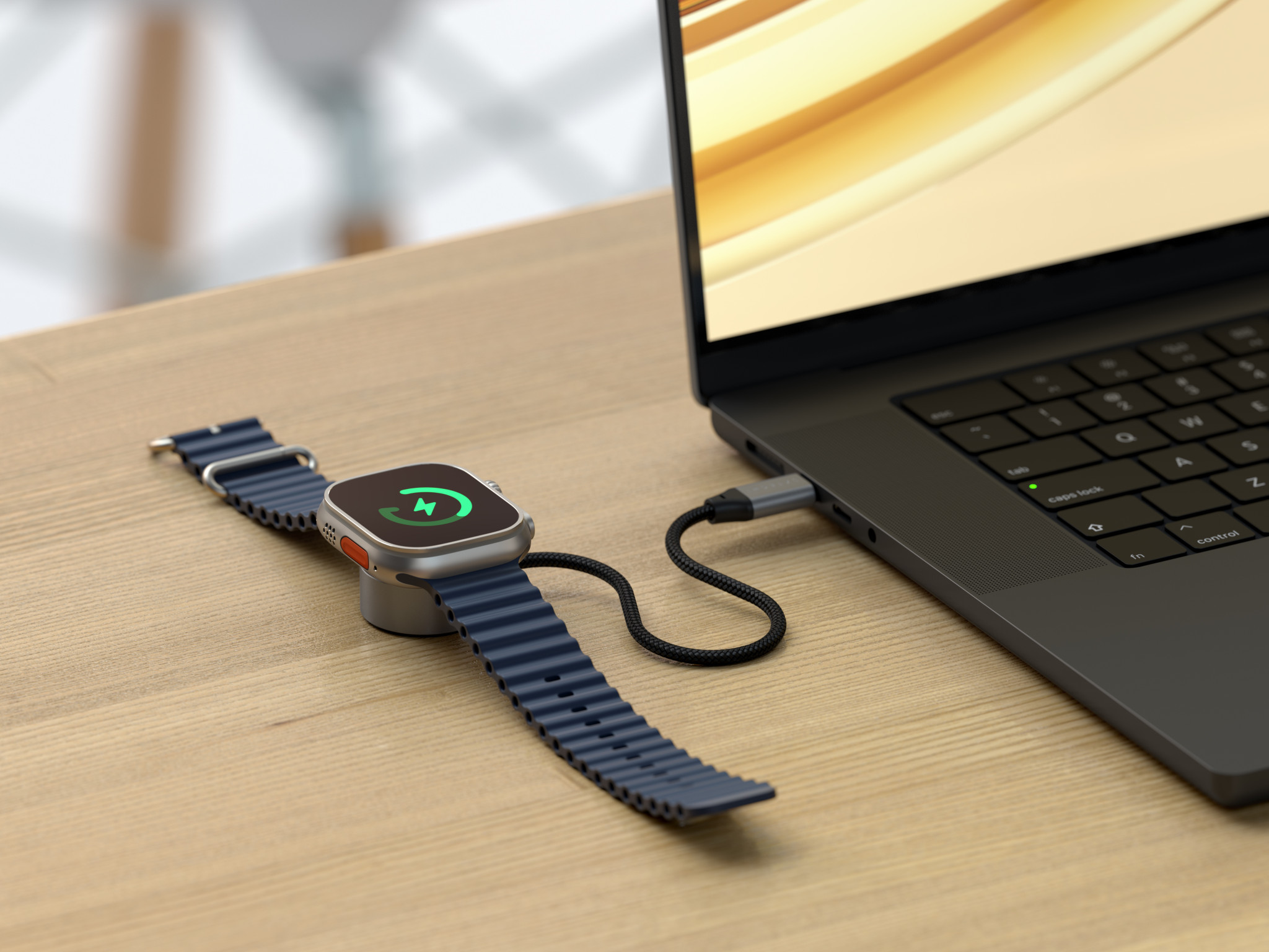 Магнитен USB-C кабел за бързо зареждане Satechi за Apple Watch, Space Gray - ST-QCAWM - 3