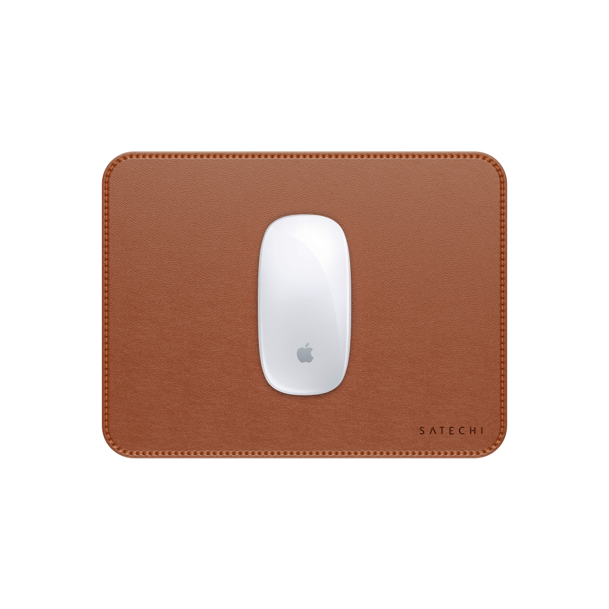 Подложка за мишка Satechi Vegan-Leather Premium, 25.4 x 25.4 cm, кафява - ST-LMPN - 1