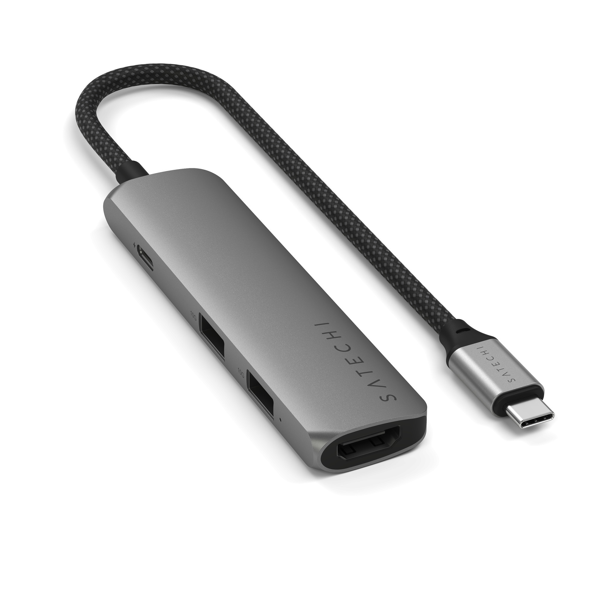 Докинг станция Satechi Slim Multiport, 4-в-1, 4K HDMI, Space Grey - ST-P4SM - 5