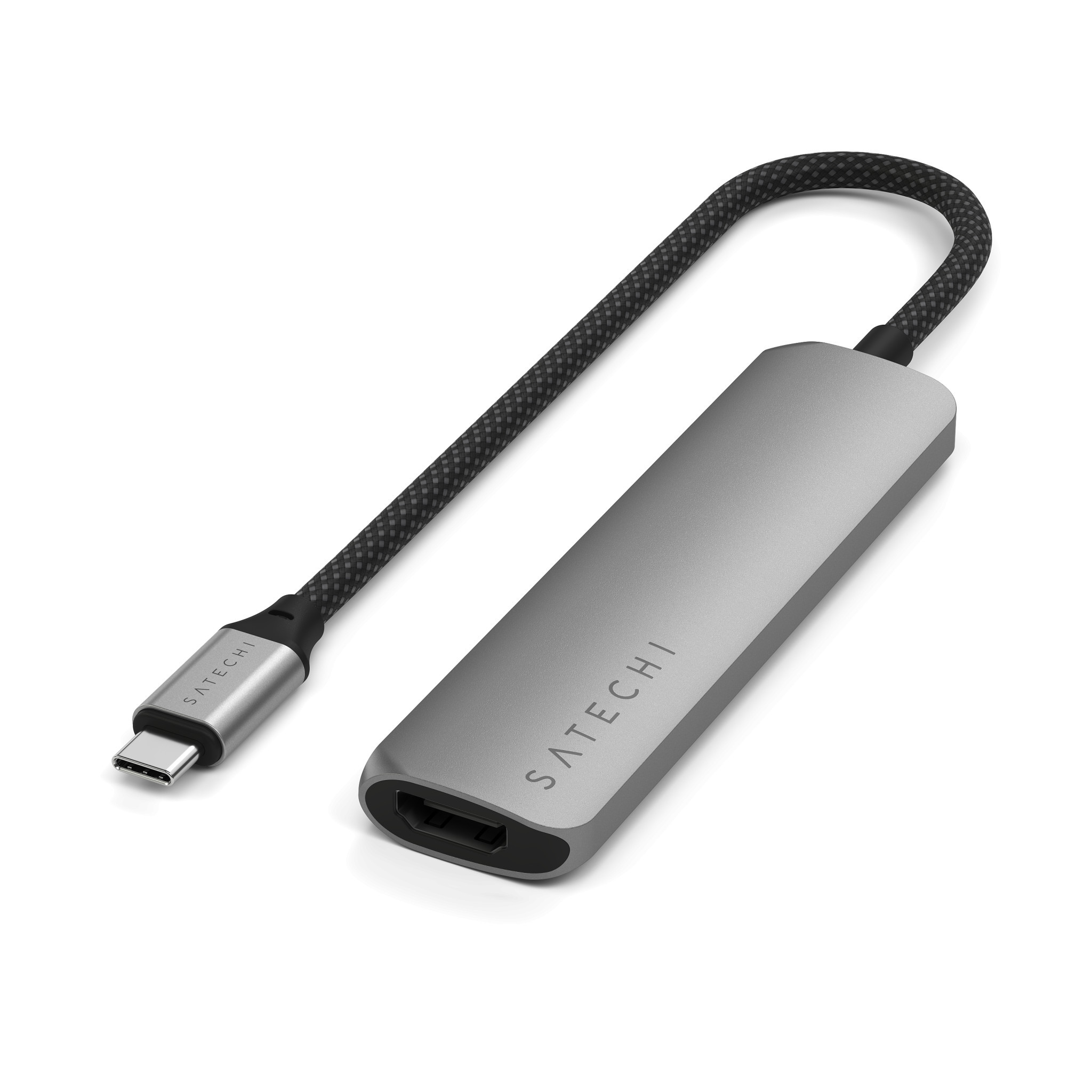 Докинг станция Satechi Slim Multiport, 4-в-1, 4K HDMI, Space Grey - ST-P4SM - 7