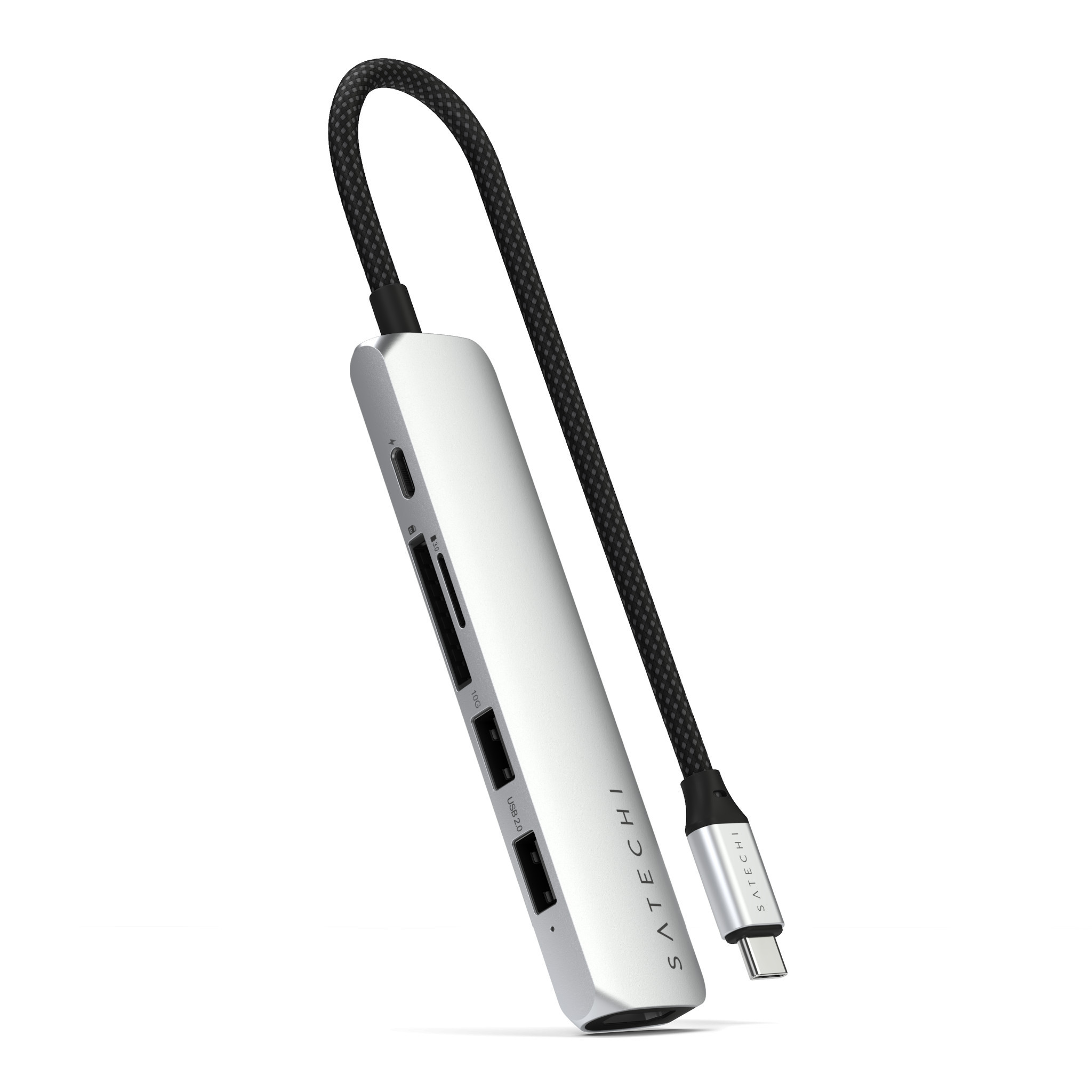 Докинг станция Satechi Slim Multiport, 6-in-1, Silver - ST-P6SS - 1
