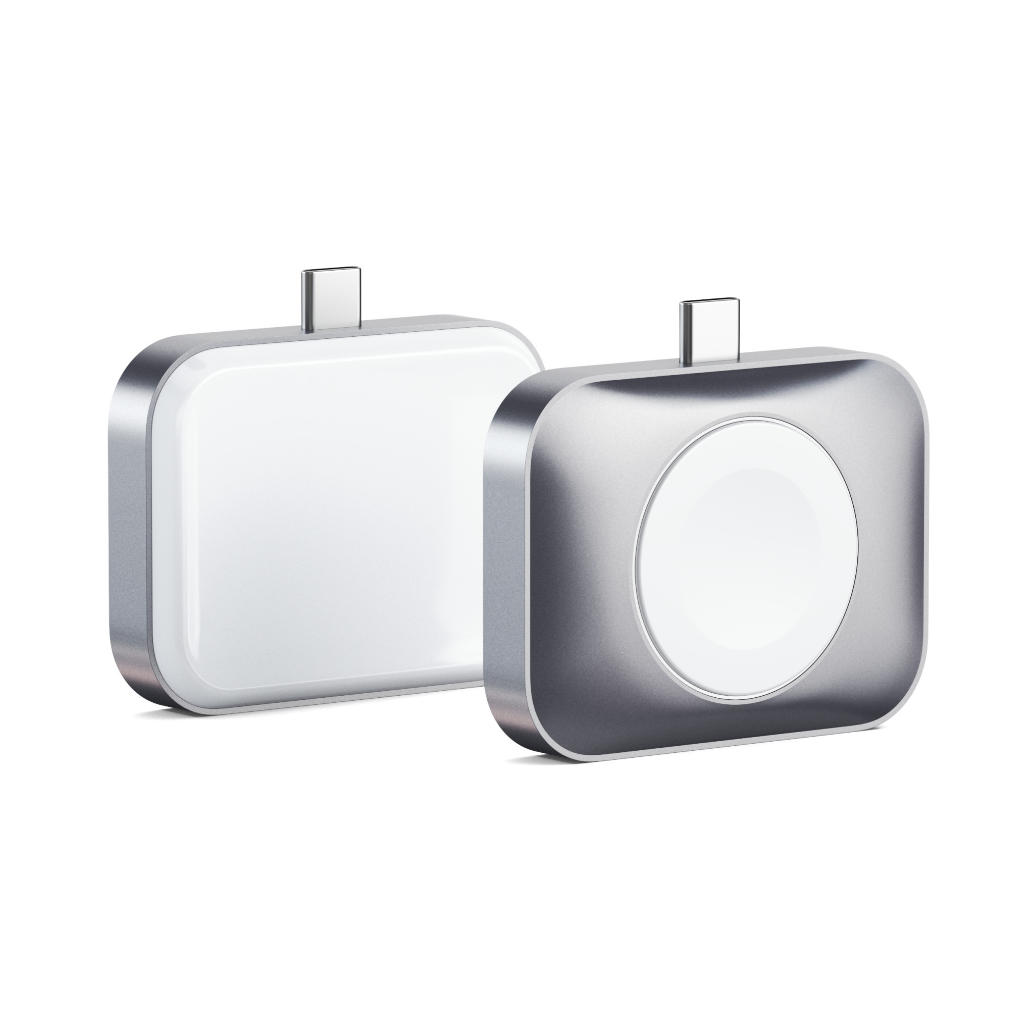 Безжично зарядно Satechi USB-C 2 в 1 за Apple Watch и AirPods, сребрист - ST-UC2WCDM - 1