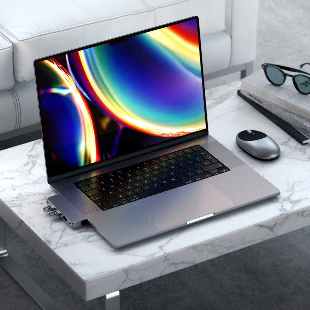 USB хъб Satechi Aluminium Pro Mini, 1x USB4 96W с изход за дисплей до 6K 60Hz, 2x USB-A 3.0, 1x Ethernet, 1x USB-C, 1x Audio, Space Grey - ST-UCPHMIM - 6