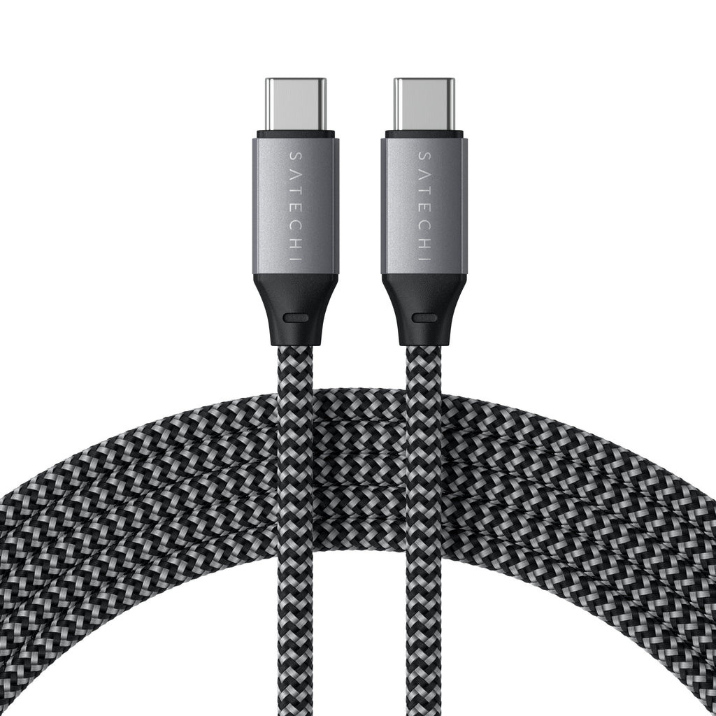 Кабел Satechi, USB-C към USB-C 100W, плетен, 2m, Grey - ST-TCC2MM - 1