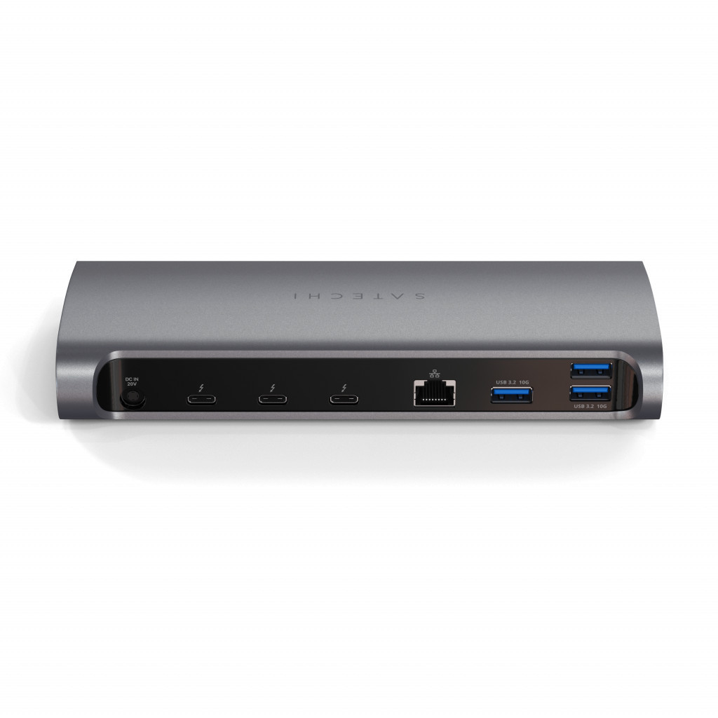 Докинг станция Satechi Aluminium Thunderbolt 4, 1x Thunderbolt 4 96W, 3x Thunderbolt 4 40Gbps 15W, Ethernet, 3x USB-A 3.2 10Gbps, 1x USB-A 2.0, SD четец, 3.5mm аудио, Space Grey - ST-UCT4DM-EU - 7