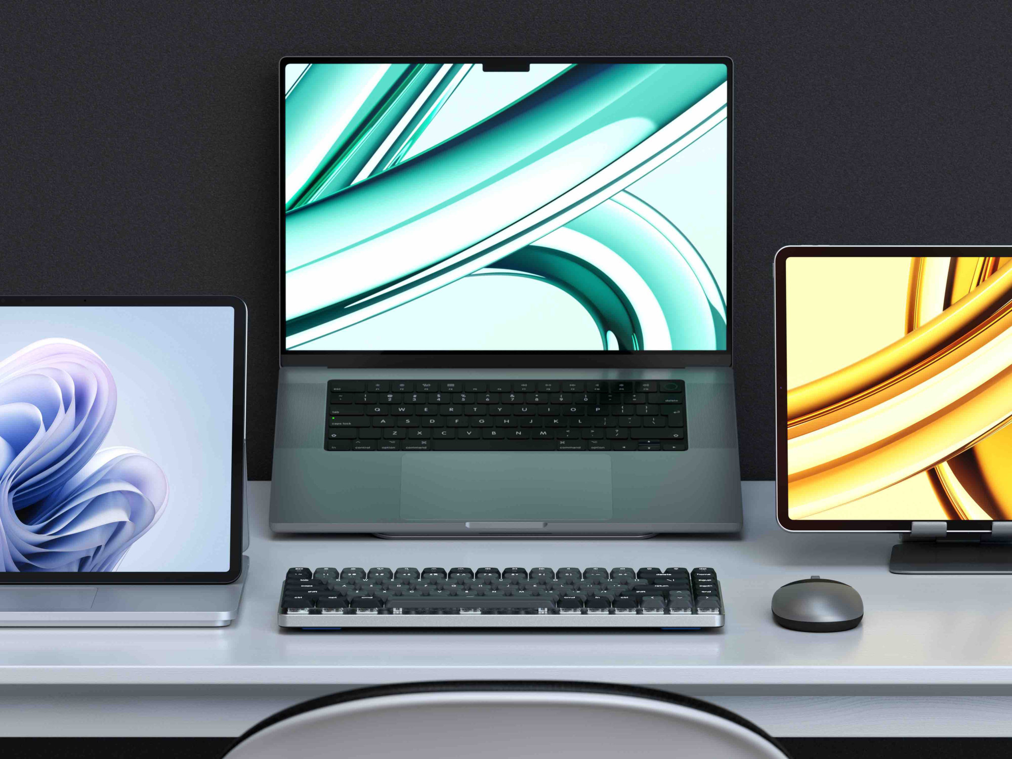 Bluetooth механична нископрофилна геймърска клавиатура Satechi SM1 Slim, Windows клавиши, подсветка, 2.4GHz USB приемник, черна - ST-KSM1DK-EN - 2
