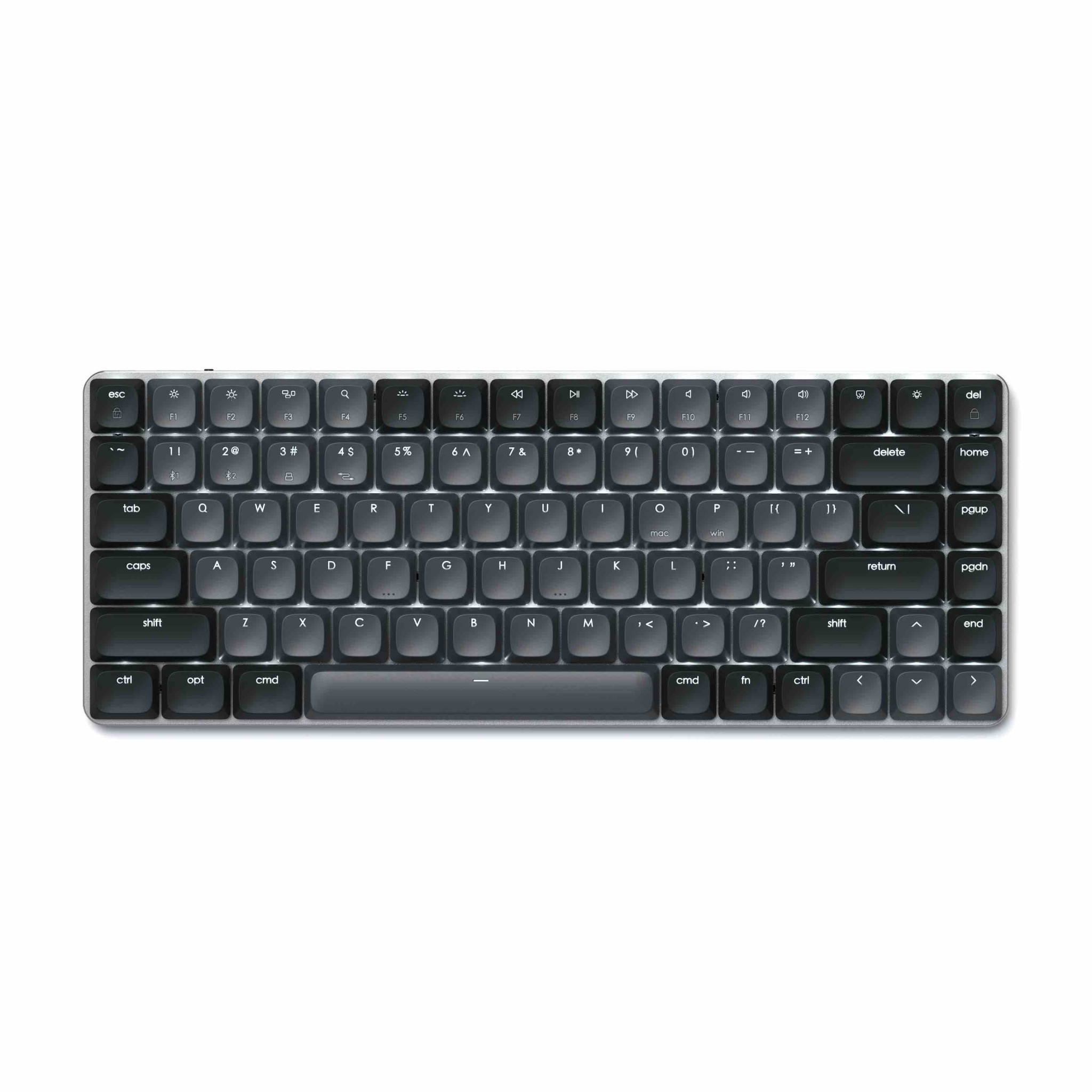 Bluetooth механична нископрофилна геймърска клавиатура Satechi SM1 Slim, Windows клавиши, подсветка, 2.4GHz USB приемник, черна - ST-KSM1DK-EN - 4
