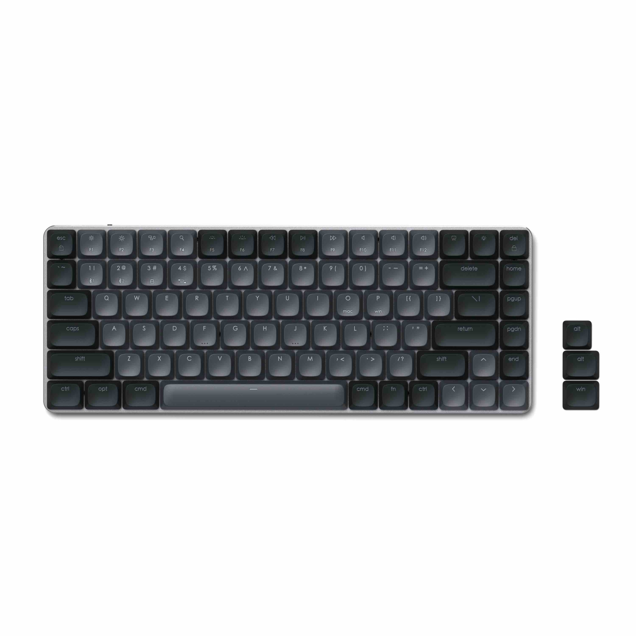 Bluetooth механична нископрофилна геймърска клавиатура Satechi SM1 Slim, Windows клавиши, подсветка, 2.4GHz USB приемник, черна - ST-KSM1DK-EN - 6