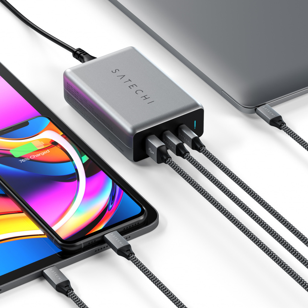 Зарядно устройство Satechi Compact GaN, 100W, 4x USB-C PD, 1x USB-A - ST-TC100GM-EU - 8