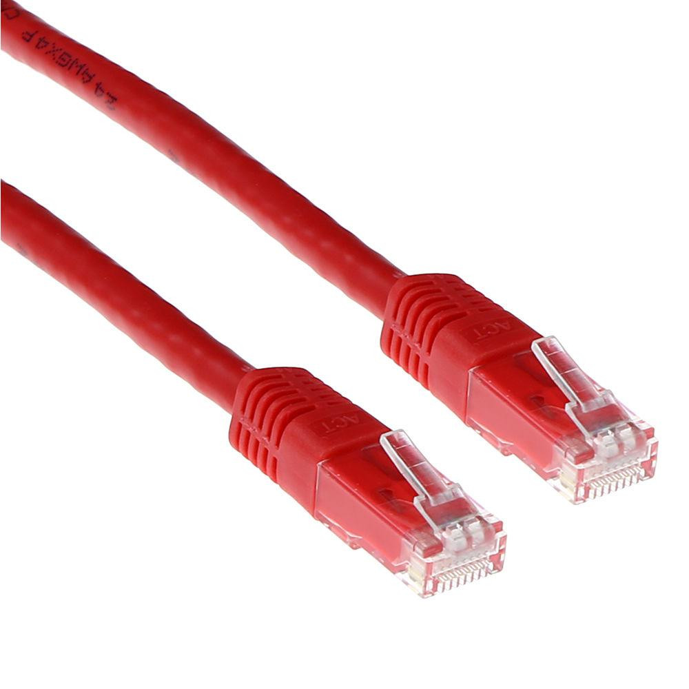 Мрежов пач кабел ACT, U/UTP Cat 6, RJ-45 - RJ-45, 1 m, медни проводници, червен, булк опаковка - IB8501 - 1
