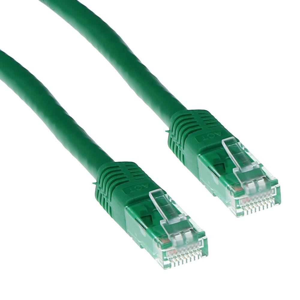 Мрежов пач кабел ACT, U/UTP CAT 6, RJ-45 - RJ-45, 0.5 m, медни проводници, зелен - IB8700 - 1