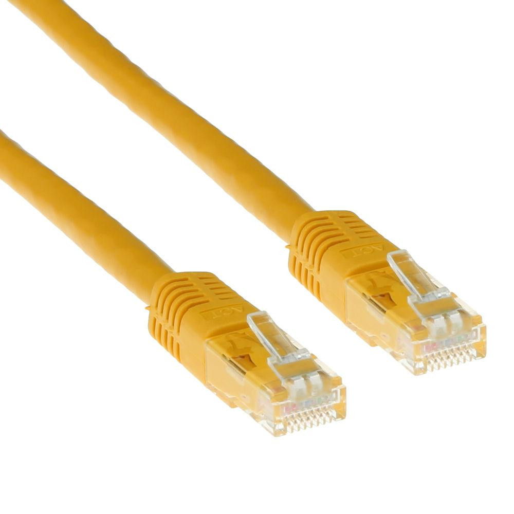 Мрежов пач кабел ACT, U/UTP Cat 6, RJ-45 - RJ-45, 1 m, медни проводници, жълт - IB8801 - 1