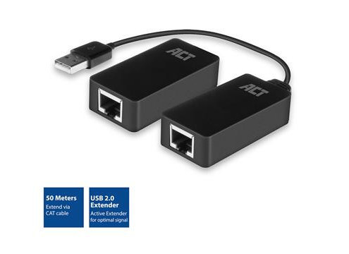 Активен USB удължител ACT, USB 2.0, USB-A мъжки/USB-A женско, UTP до 50 м, 480 Mbit/s - AC6063 - 1
