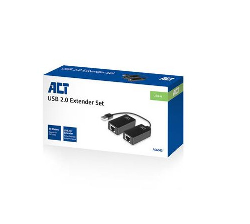 Активен USB удължител ACT, USB 2.0, USB-A мъжки/USB-A женско, UTP до 50 м, 480 Mbit/s - AC6063 - 5