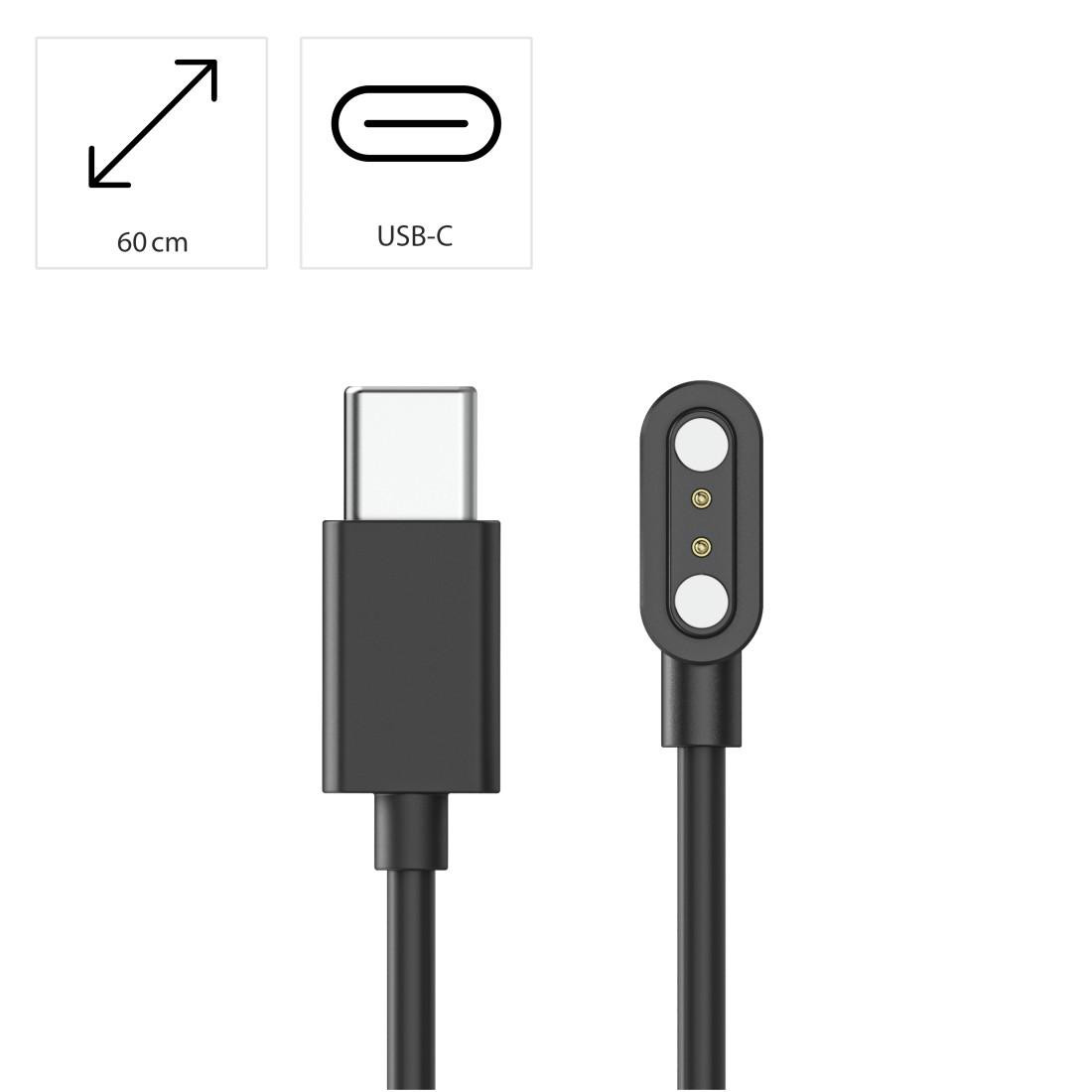 Зареден кабел за смарт часовници HAMA, магнитно зареждане, USB-C, 60 см, черен - HAMA-178638 - 7