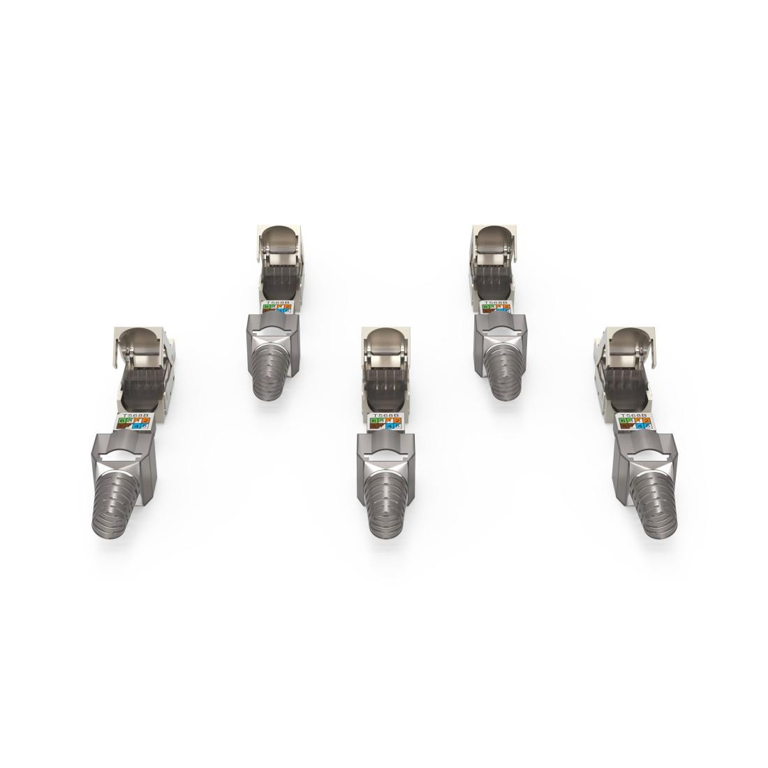 Комплект мрежови конектори HAMA Essential, 5 бр, RJ-45, CAT 6a, 10 Gbit/s, екраниран, инсталиране без инструменти - HAMA-200793 - 3