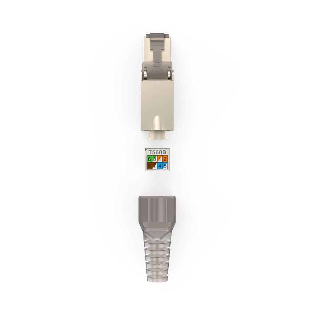 Комплект мрежови конектори HAMA Essential, 5 бр, RJ-45, CAT 6a, 10 Gbit/s, екраниран, инсталиране без инструменти - HAMA-200793 - 6